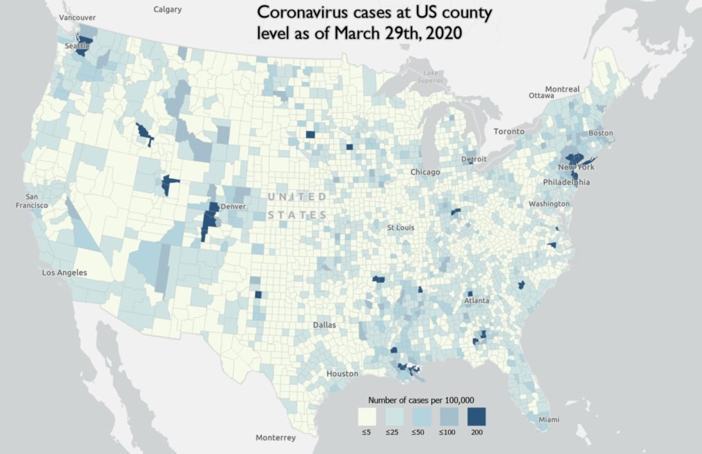 Visualize Us County Polygons With Latest Coronavirus Cases In