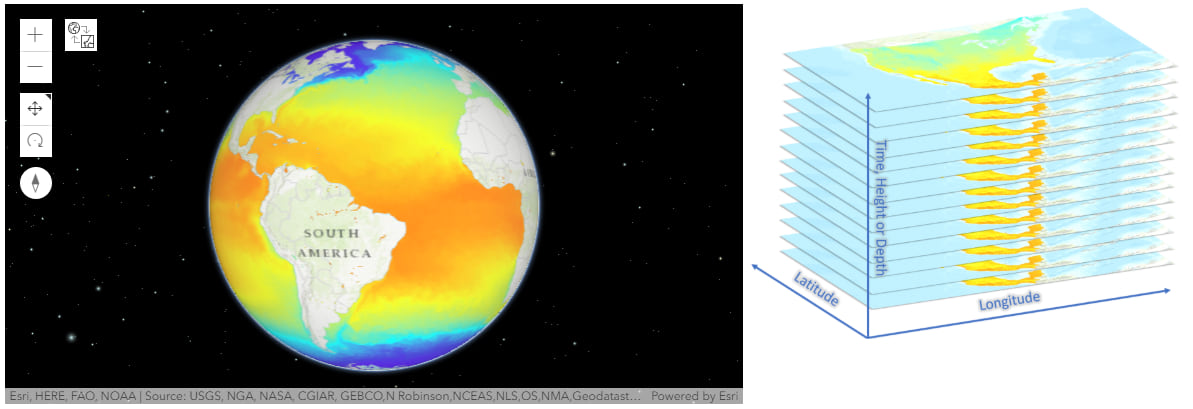 Worldwide daily temperature data map