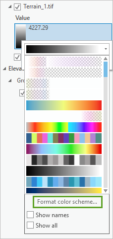 Format color scheme command on the color scheme picker control Format color scheme command on the color scheme picker control