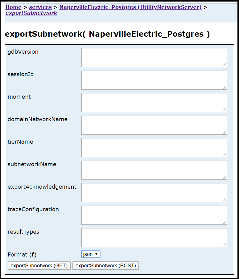 Export Subnetwork Rest end point