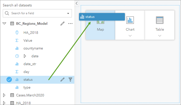 Create a map of status