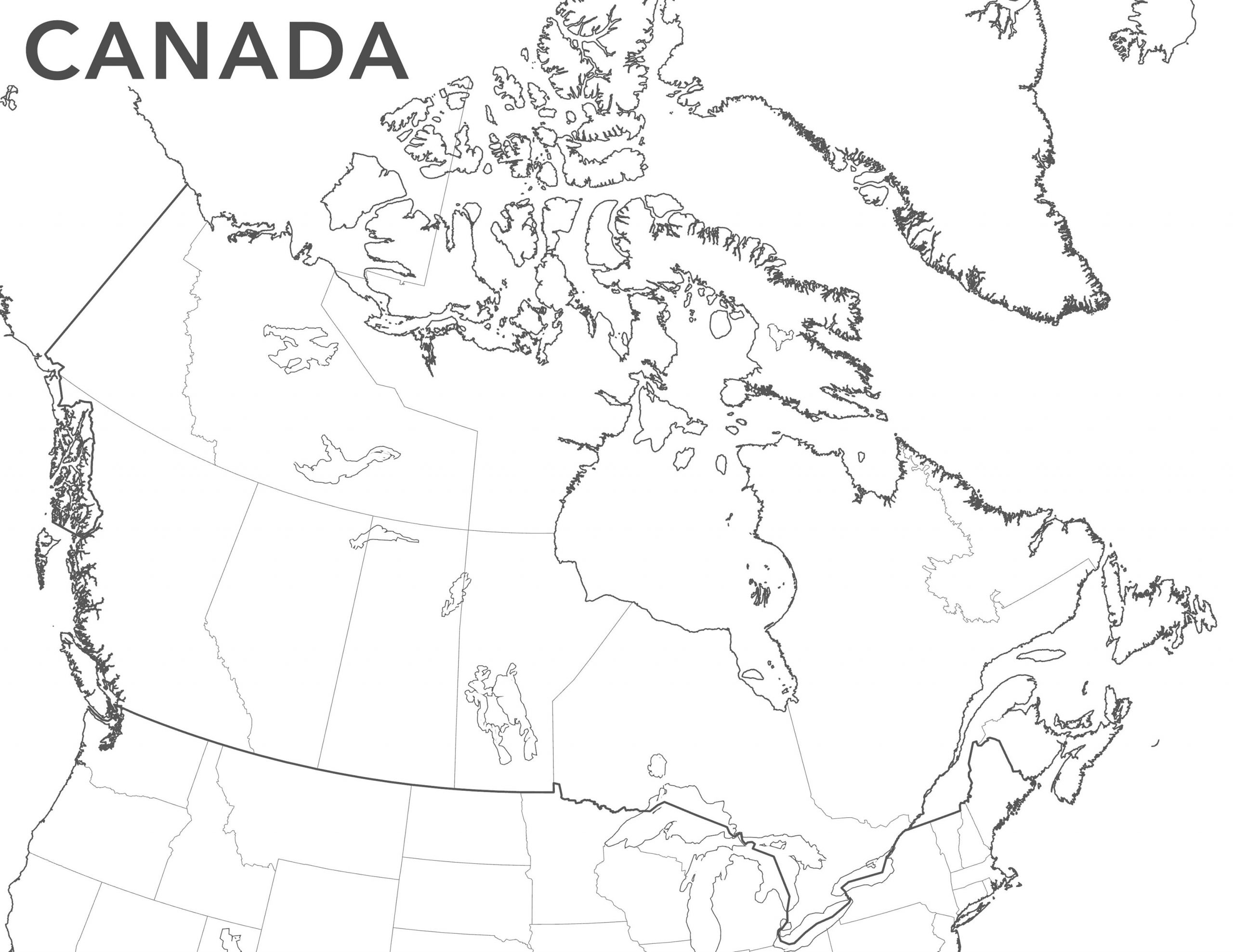 blank map of canada to label