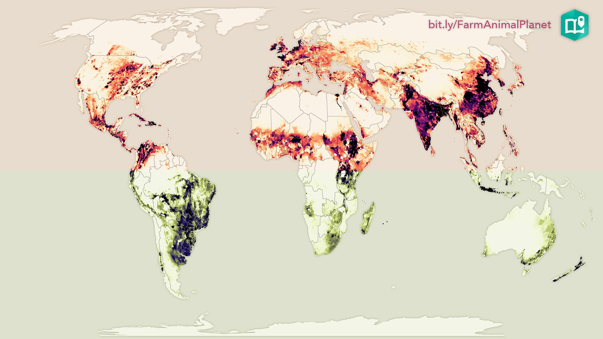 Global livestock units map with livestock density, weighted by biomass Global livestock units map with livestock density, weighted by biomass