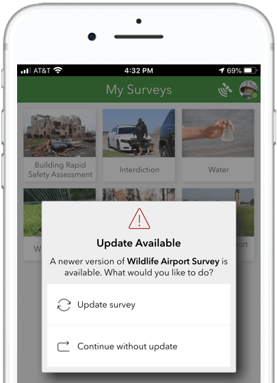 Field App Survey Update Notification with iPhone