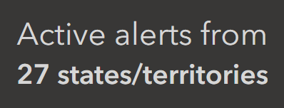 Indicator showing count of active alerts by state.