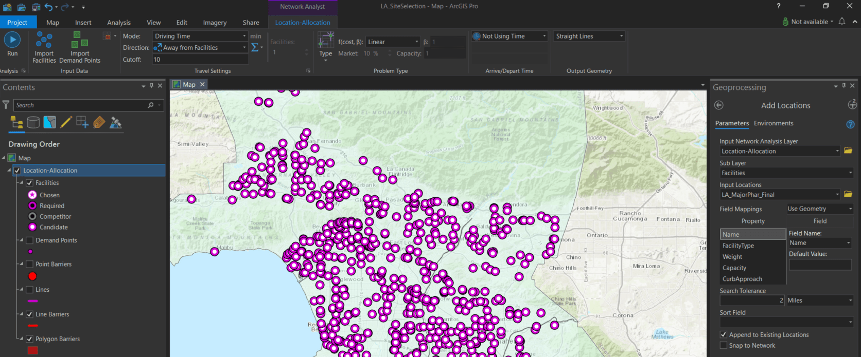 LA Facility points