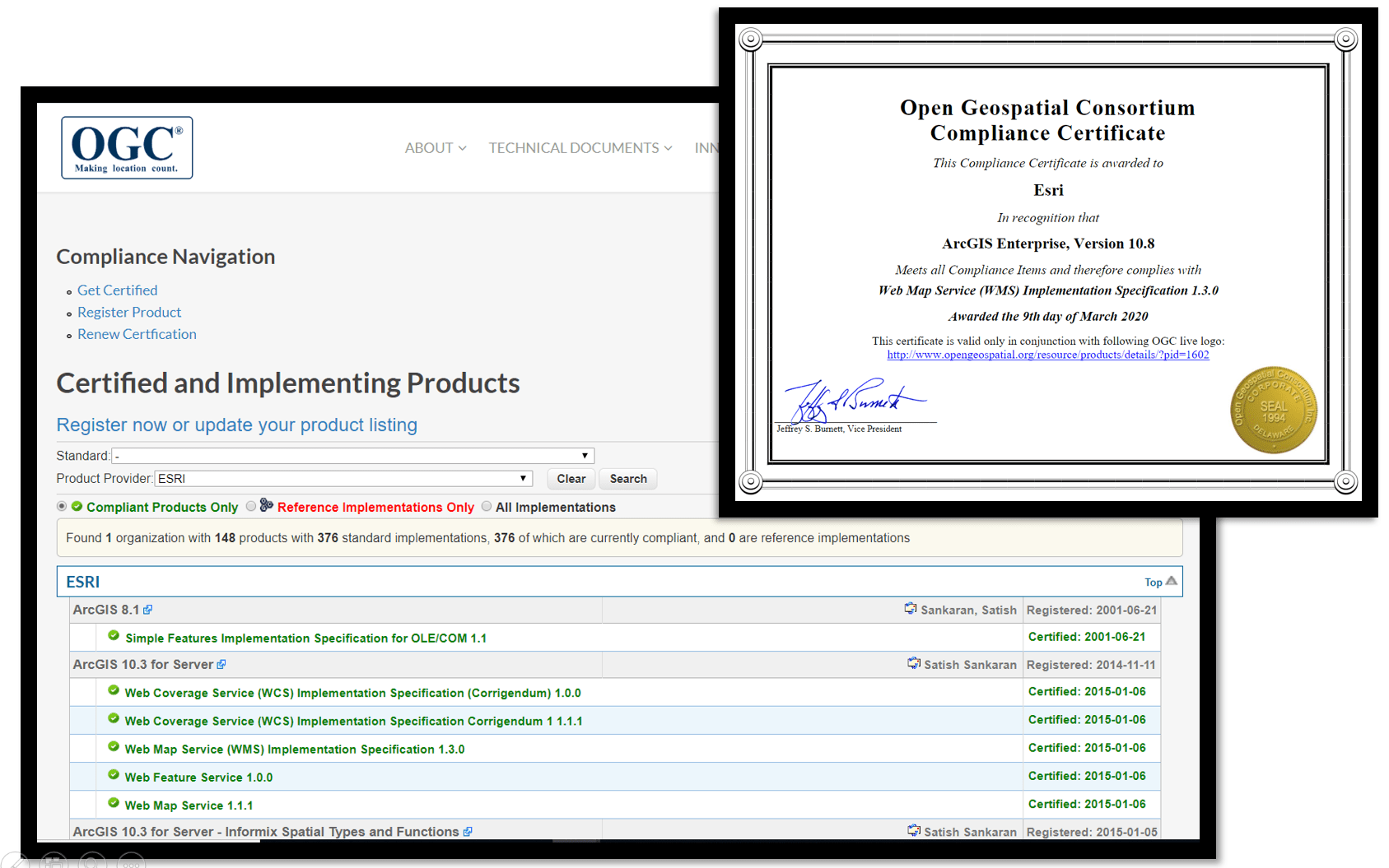OGC Certificates for ArcGIS OGC Certificates for ArcGIS