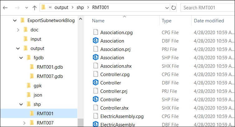 Four output formats in Windows Explorer