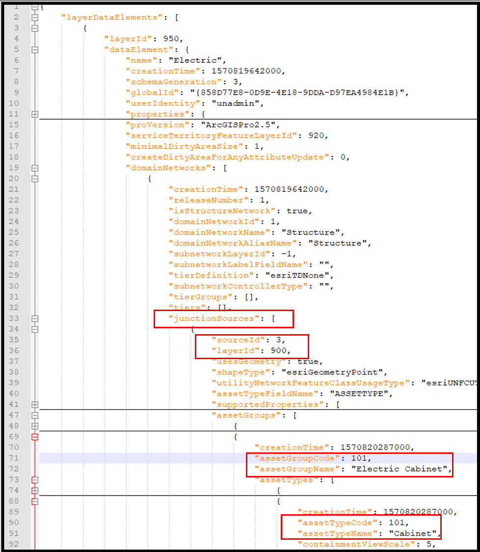 Query Data Elements JSON response