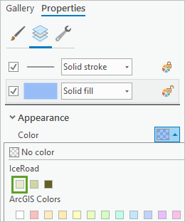 Custom colors in the color picker