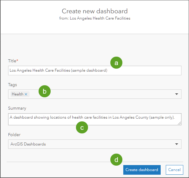 Create dashboard - ArcGIS Dashboards