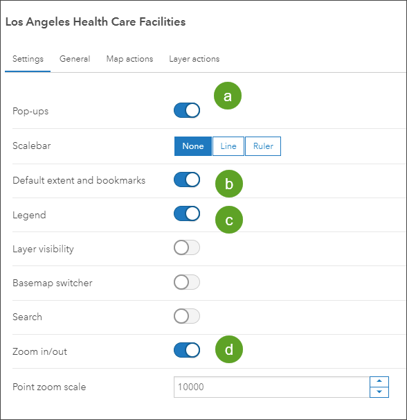 Settings - ArcGIS Dashboards