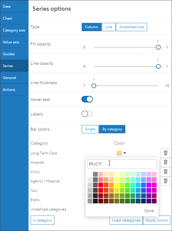 Set colors