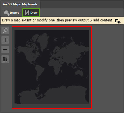 Draw button on the Mapboards window Draw button on the Mapboards window