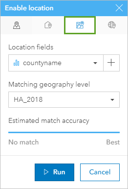 Enable location using health regions