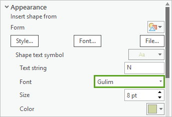 Font set to Gulim for the N symbol layer