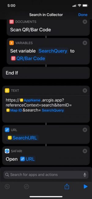 IOS Shortcut Execute Search