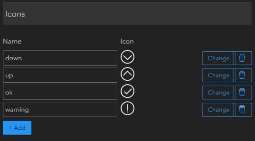 icons configured icons configured