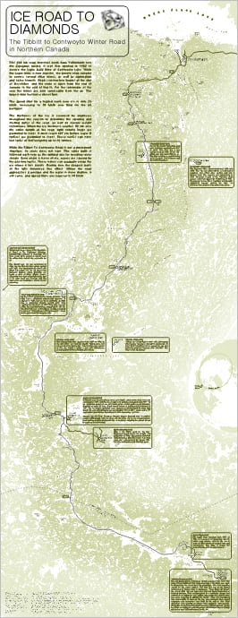 Layout of the final ice road map with fading background