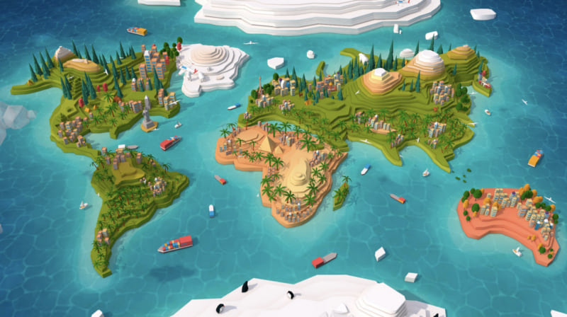 Low poly Earth map Low poly Earth map