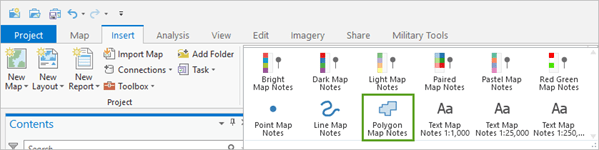 Polygon map notes on the ribbon