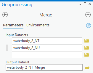 Combining waterbody_2_NT and waterbody_2_NU with the Merge tool