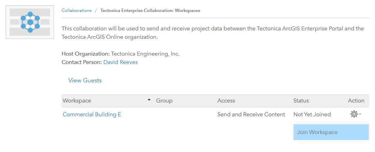 Your ArcGIS Enterprise deployment must choose a group to join to this workspace.