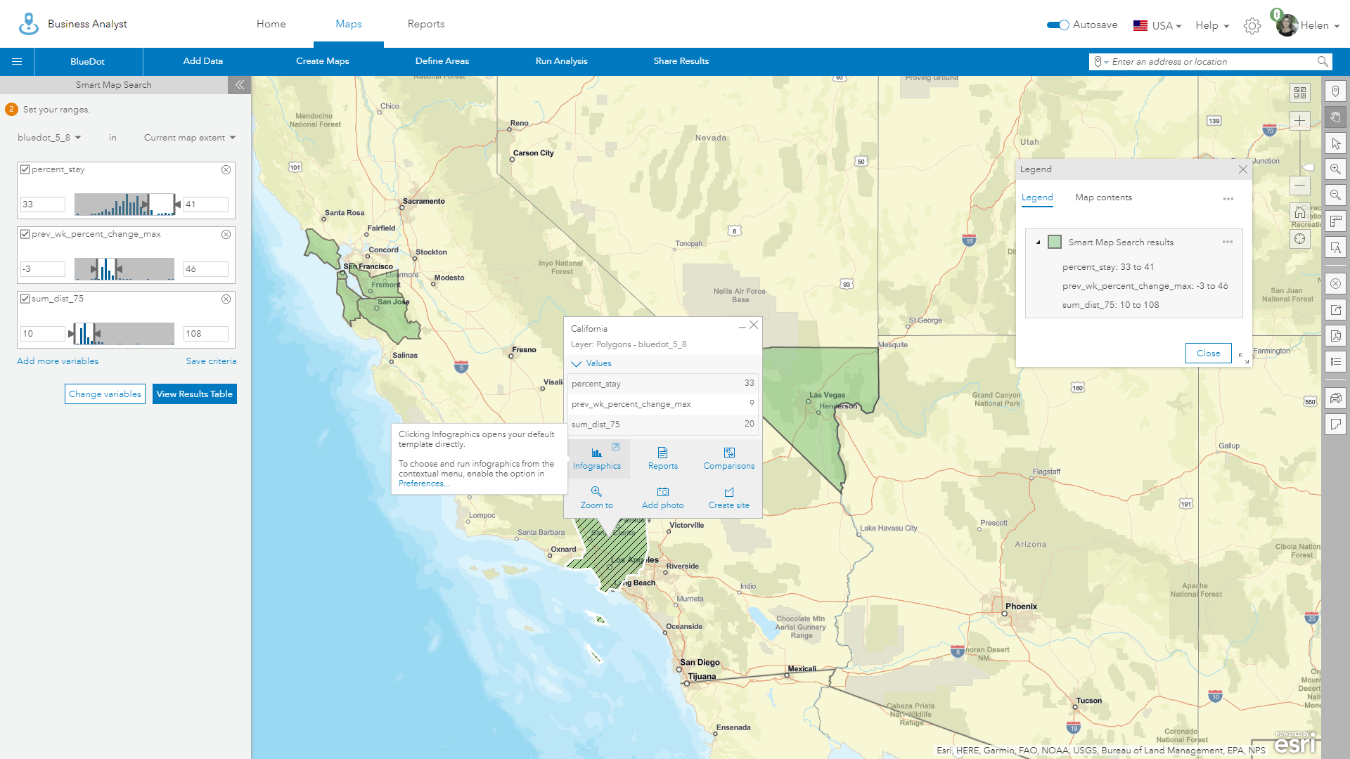 Filtering locations using SMS