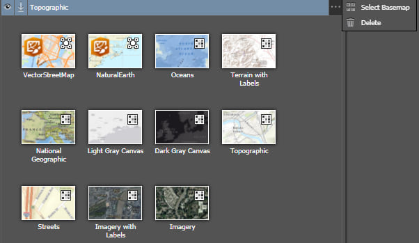 Basemap selector Maps for Adobe