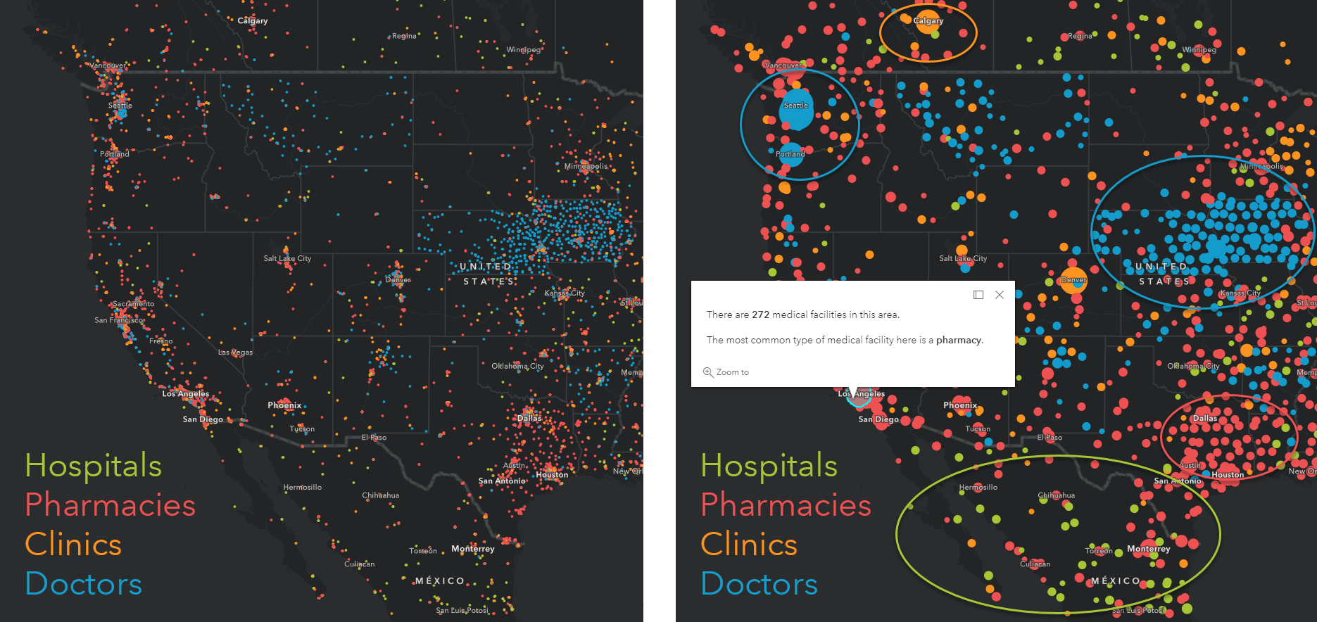 Medical facilities cluster