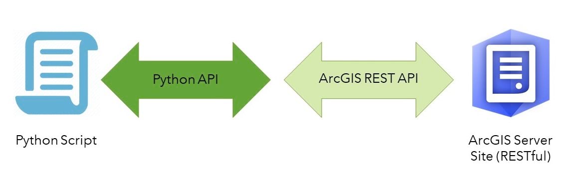 Diagram of the Python API interfacing between python scripts and the REST API