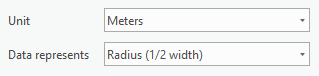 Unit = Meters, Data represents = Radius