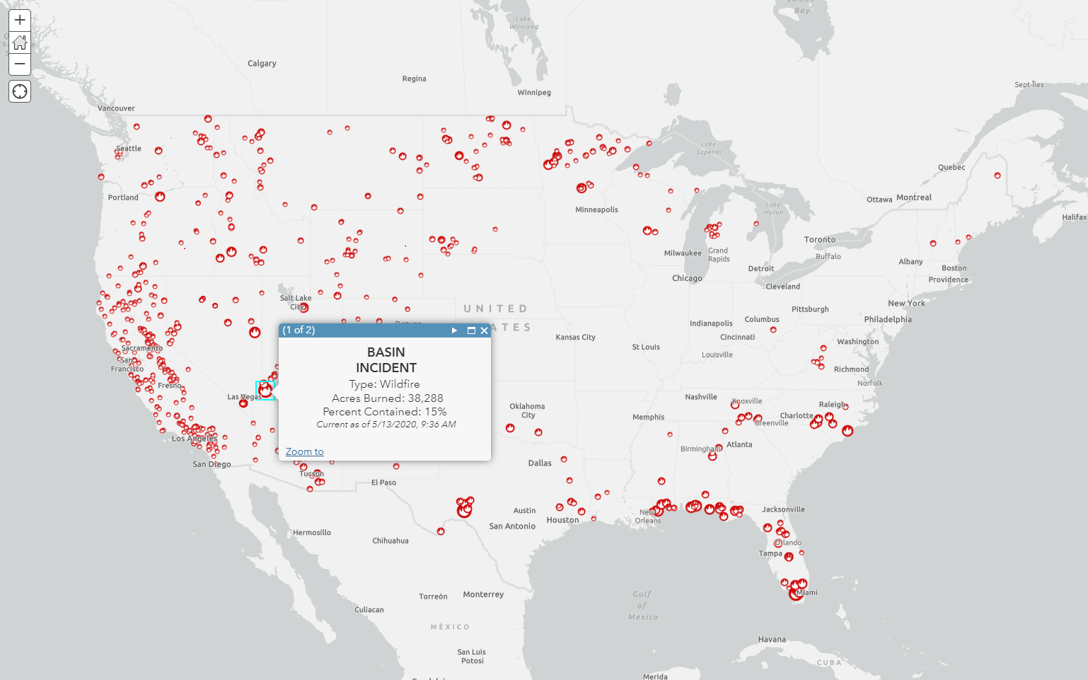 wildfire map