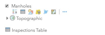 This image shows renaming the Manholes Layer and Inspections Table.