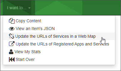 Choose Update URLs Choose Update URLs