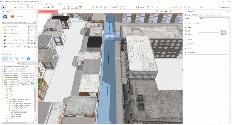 Fig. 19: Application of "Complete Street and Greenspace Construction " CGA rule