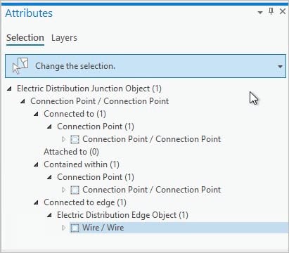 Attributes of a selected junction object Attributes of a selected junction object
