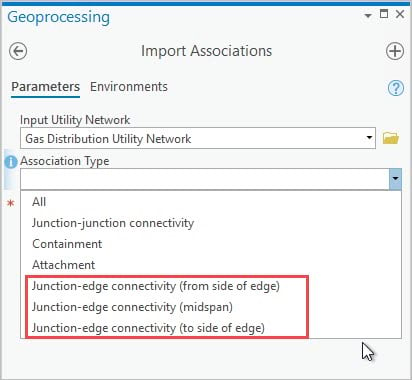 Connectivity Association types with ArcGIS Utility Network version 4