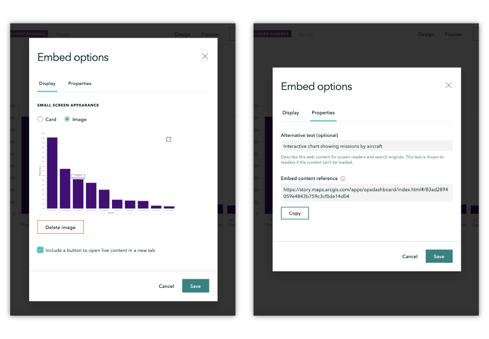 Embed properties enhancements Embed properties enhancements