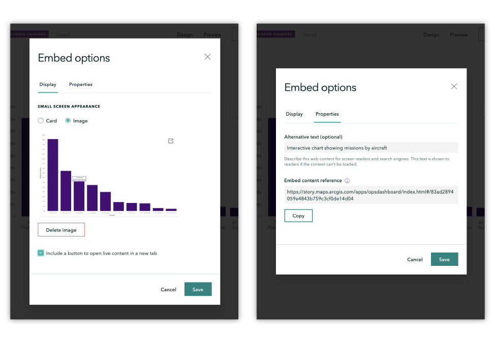 Embed properties enhancements