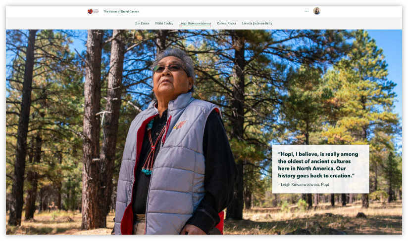 The story features edge-to-edge images of each individual at the beginning of their section The story features edge-to-edge images of each individual at the beginning of their section