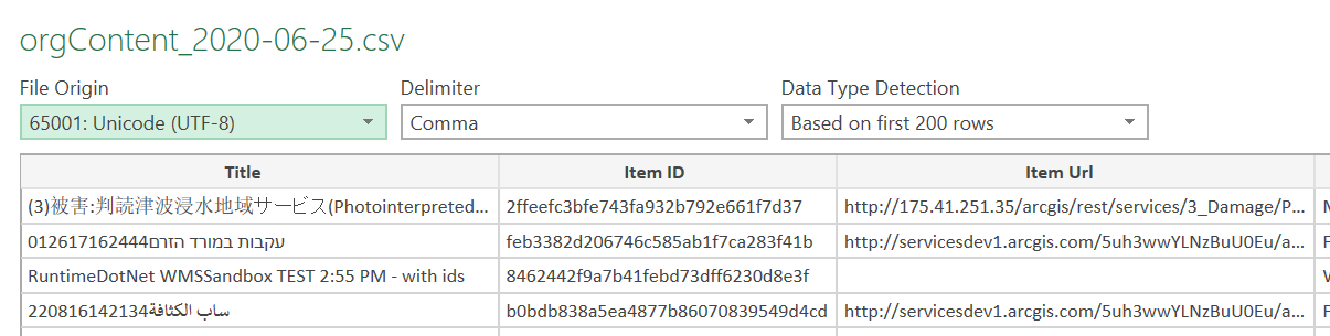 Tips for opening the report with non-English characters