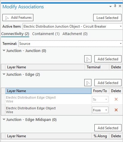 The Modify Associations pane