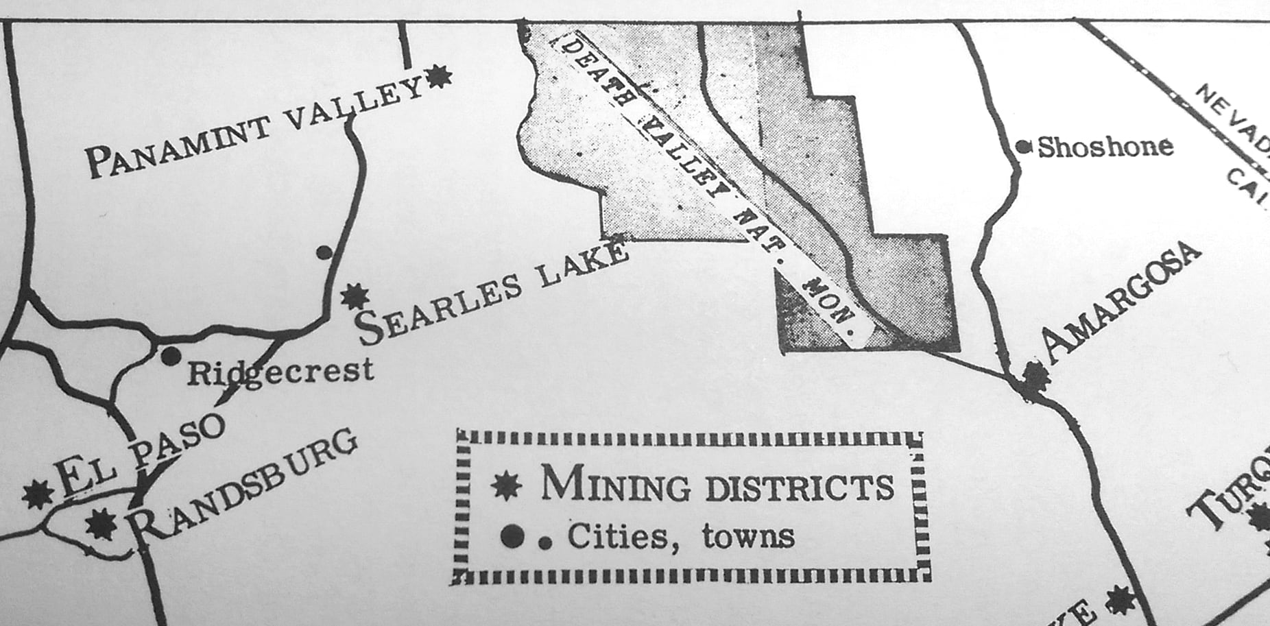 map from the "Mines of the Mojave" book map from the "Mines of the Mojave" book