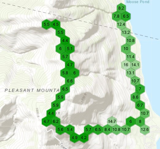 Map of aggregate tracks data visualizing horizontal accuracy