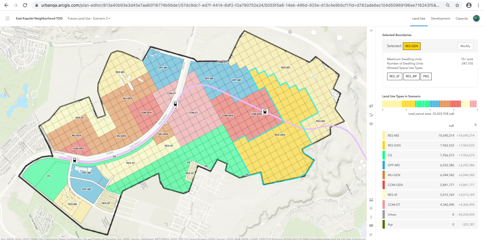 A land use plan scenario.