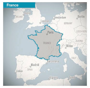 outline map of France