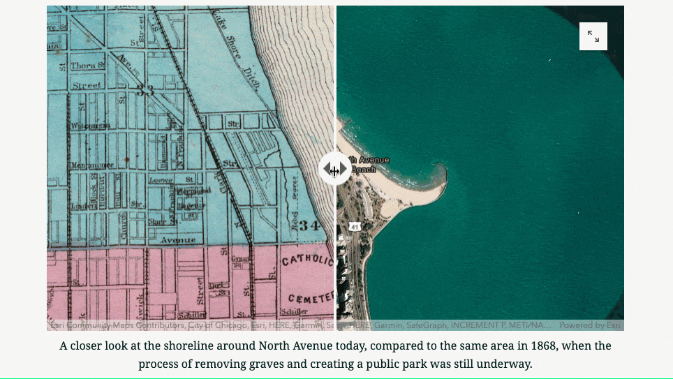 A screen recording from the Grace and Delight story showing a swipe block with map navigation disabled