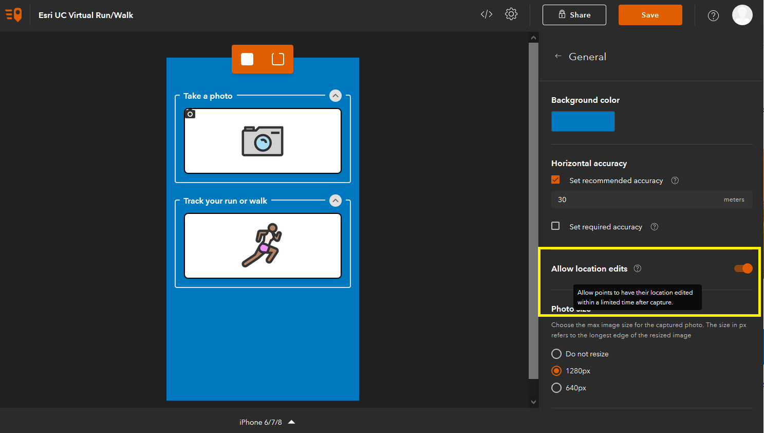 QuickCapture Designer Disable Edit Locations