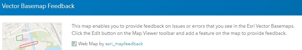 Esri Vector Feedback